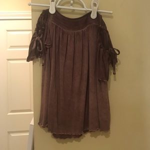 Purple off the shoulder